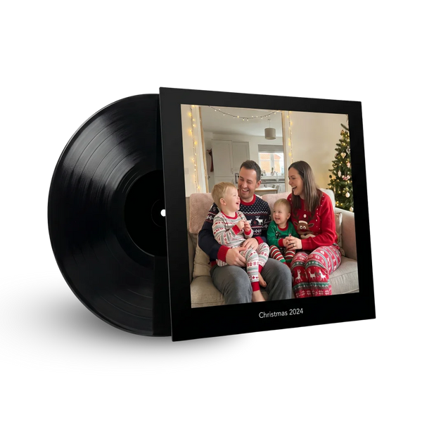 Personalized Christmas vinyl record — their photo, their songs — CCS Vintage