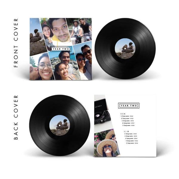 Collage — multi-photo magazine vinyl record cover template for Canva