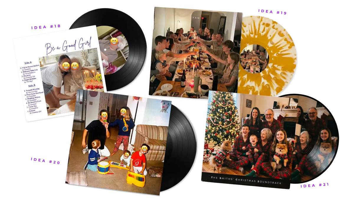 Family legacy vinyl records β grandparent voices, childhood memories, and holiday soundtracks pressed on vinyl.