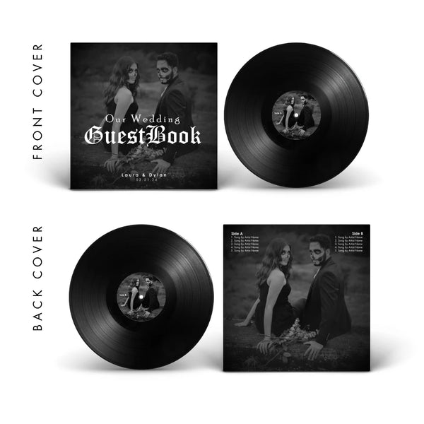 Gothic 1 — dark wedding vinyl record cover template for Canva