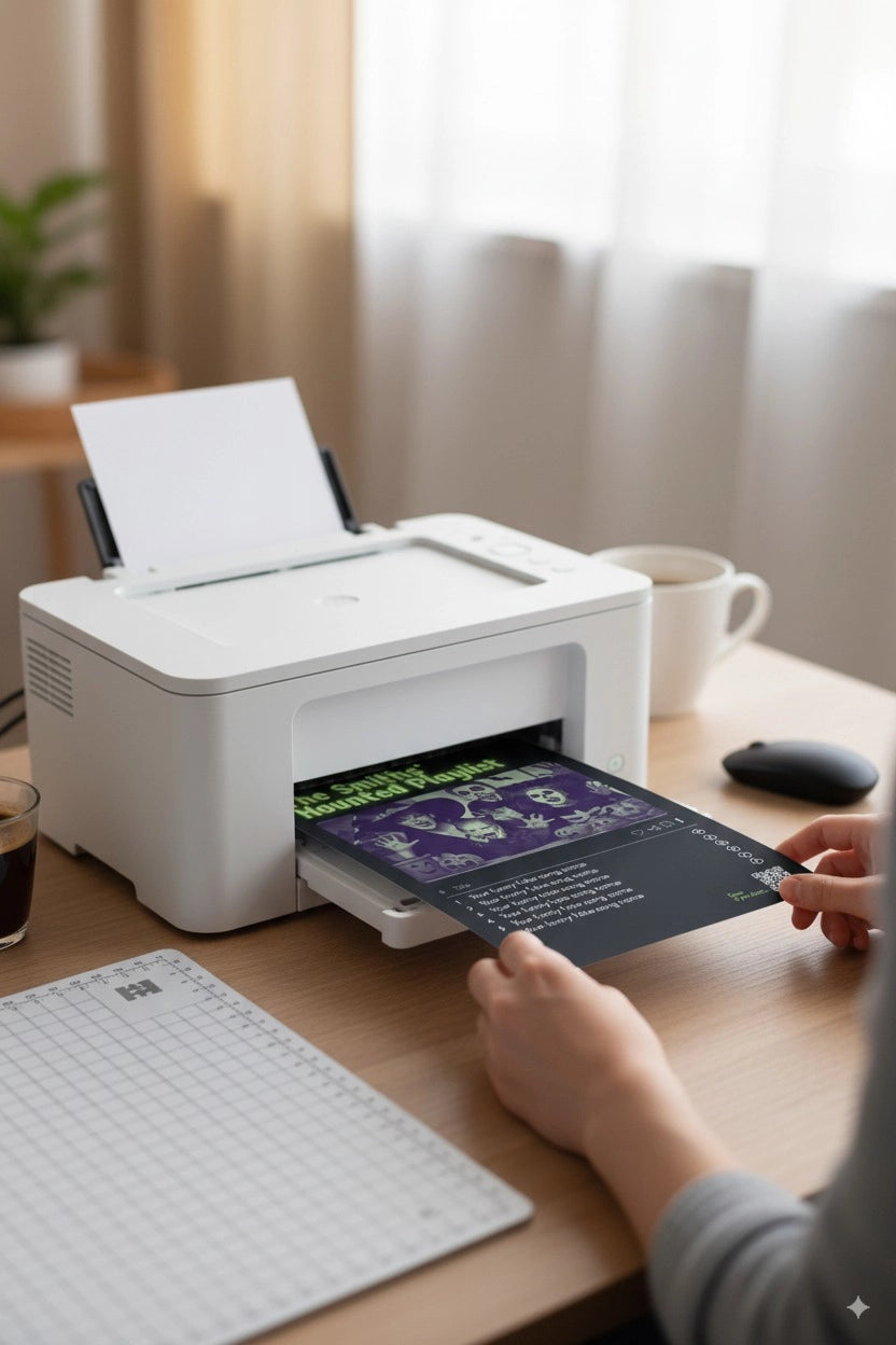 Ready-to-print Halloween poster being printed at home — easy, printable wall art.