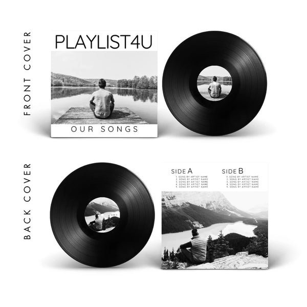 Playlist 4U — clean mixtape birthday vinyl record cover template for Canva