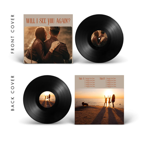 Sunset — warm friendship vinyl record cover template for Canva