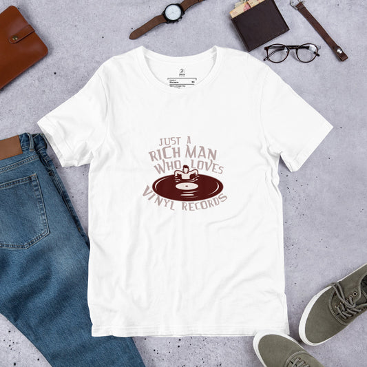 Just a Rich Man Who Loves Vinyl Records Tshirt [FUNNY GIFT FOR DJ]