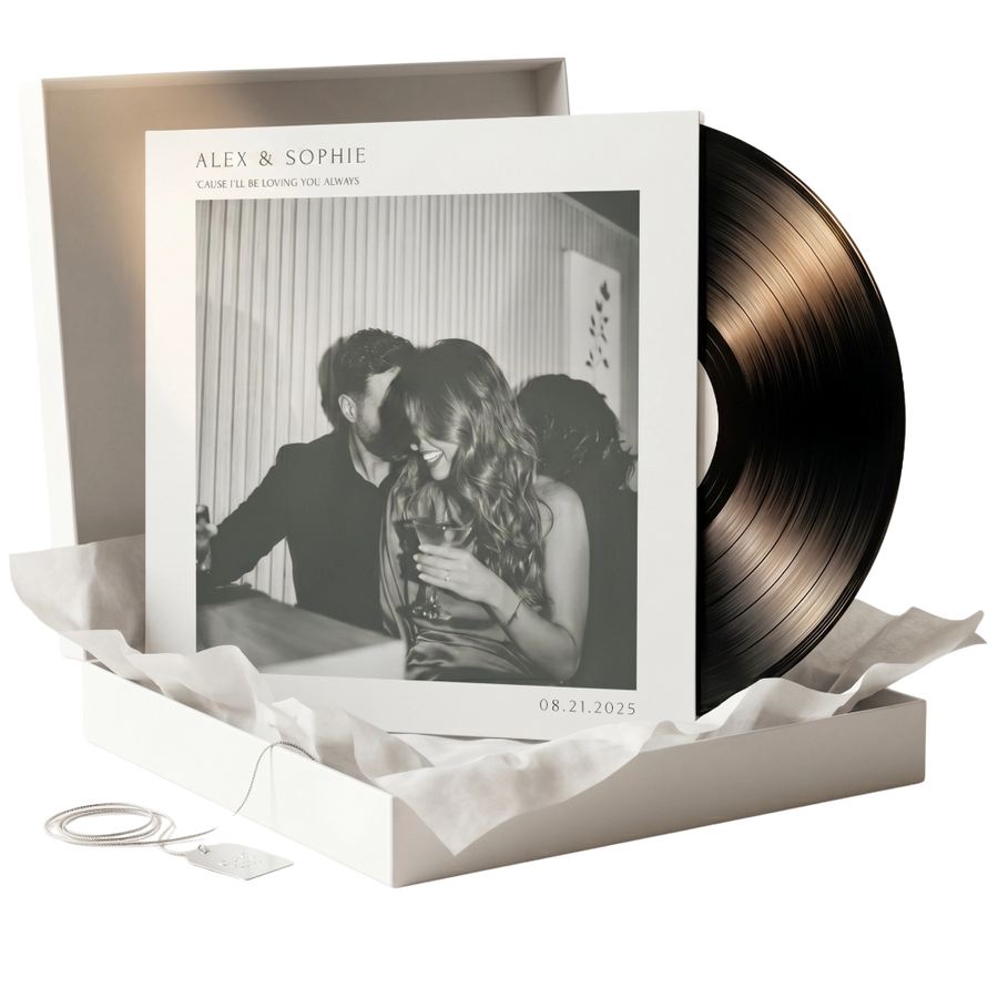 Custom vinyl record gift — your songs and photos pressed on real vinyl — CCS Vintage