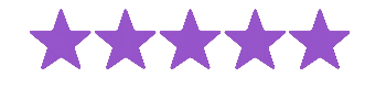 5 stars place one beside the other in purple color as a review scale