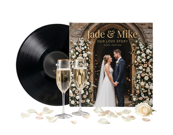 Custom black vinyl record wedding gift — CCS Vintage