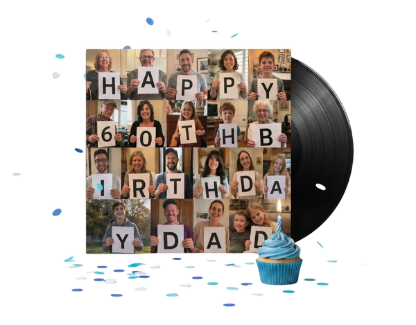 Birthday vinyl record gift — their songs pressed on real vinyl