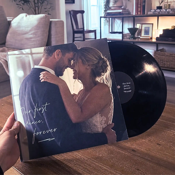 Wedding vinyl record gift — first dance song on real vinyl