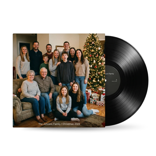 Family photo Christmas vinyl record gift — CCS Vintage