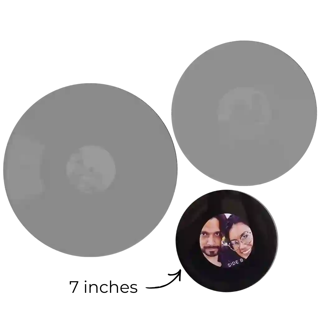 7-inch vinyl records format, perfect for a mixtape vinyl record or a single special song, holding up to 6 minutes per side.