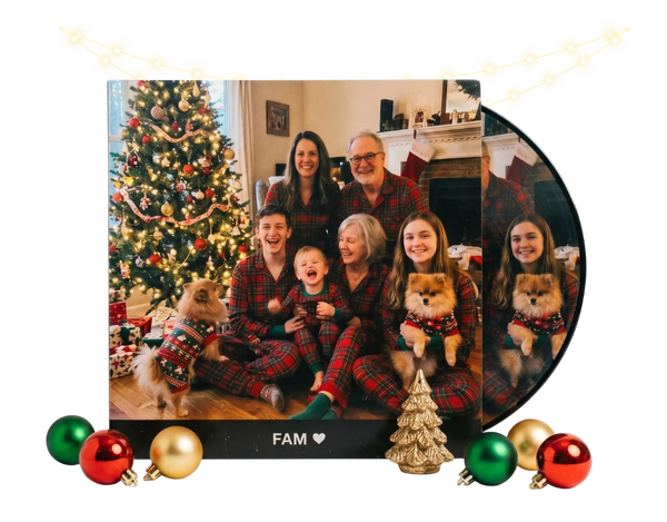 Christmas vinyl record gift — their favorite songs as a real record