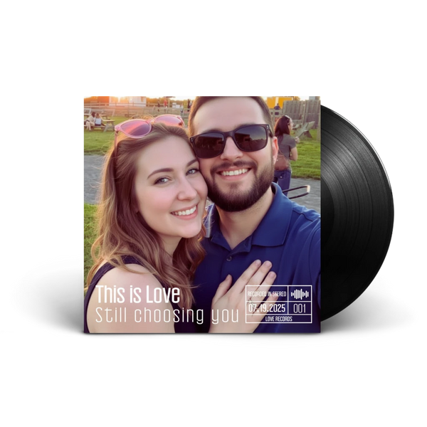 Black vinyl record with custom photo cover — CCS Vintage