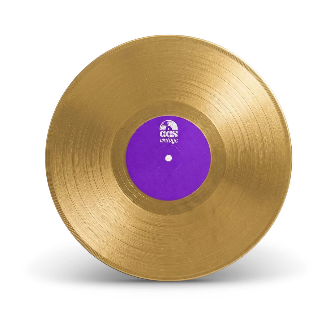 Gold colored vinyl record disc for custom vinyl gifts — CCS Vintage