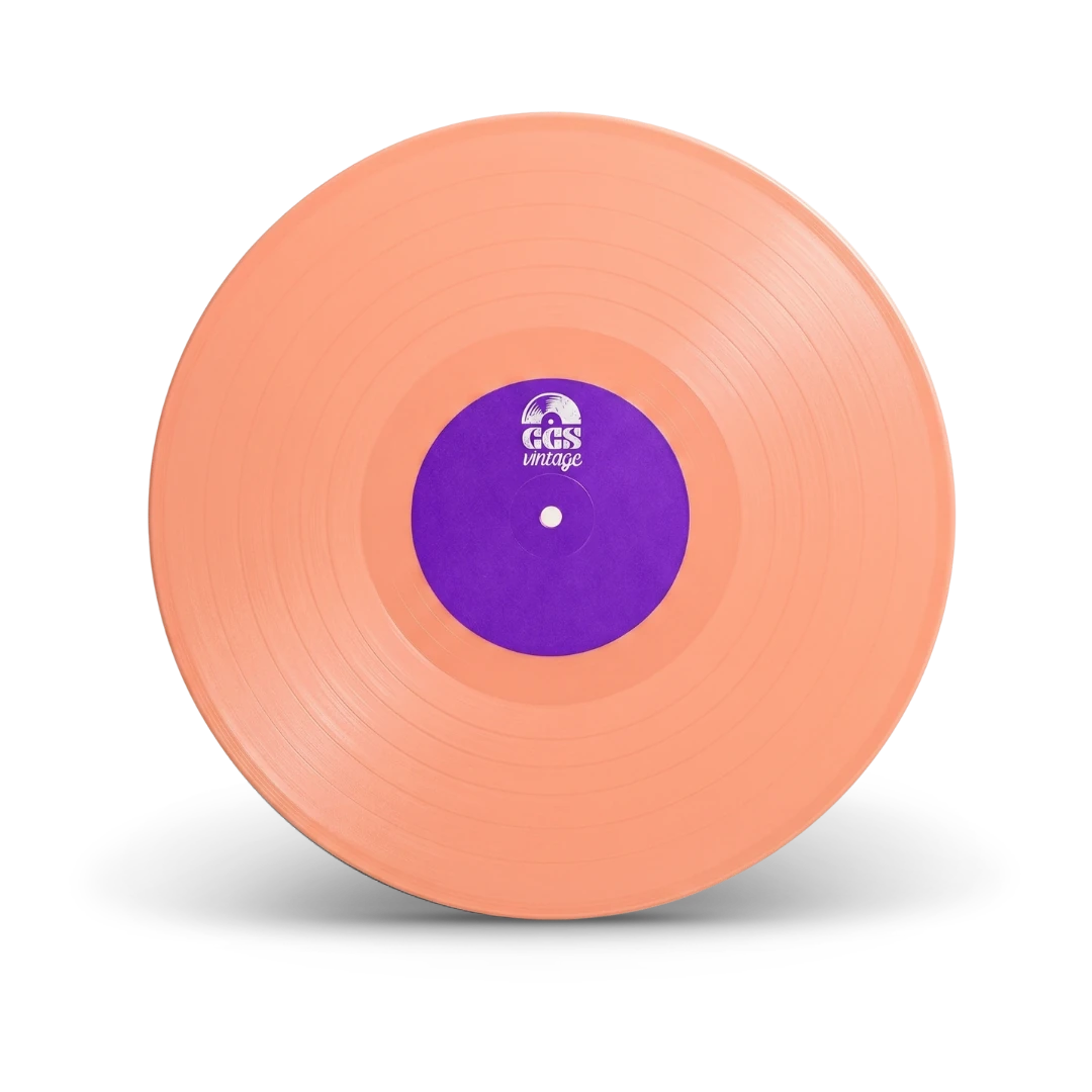 Peach colored vinyl record disc for custom vinyl gifts — CCS Vintage