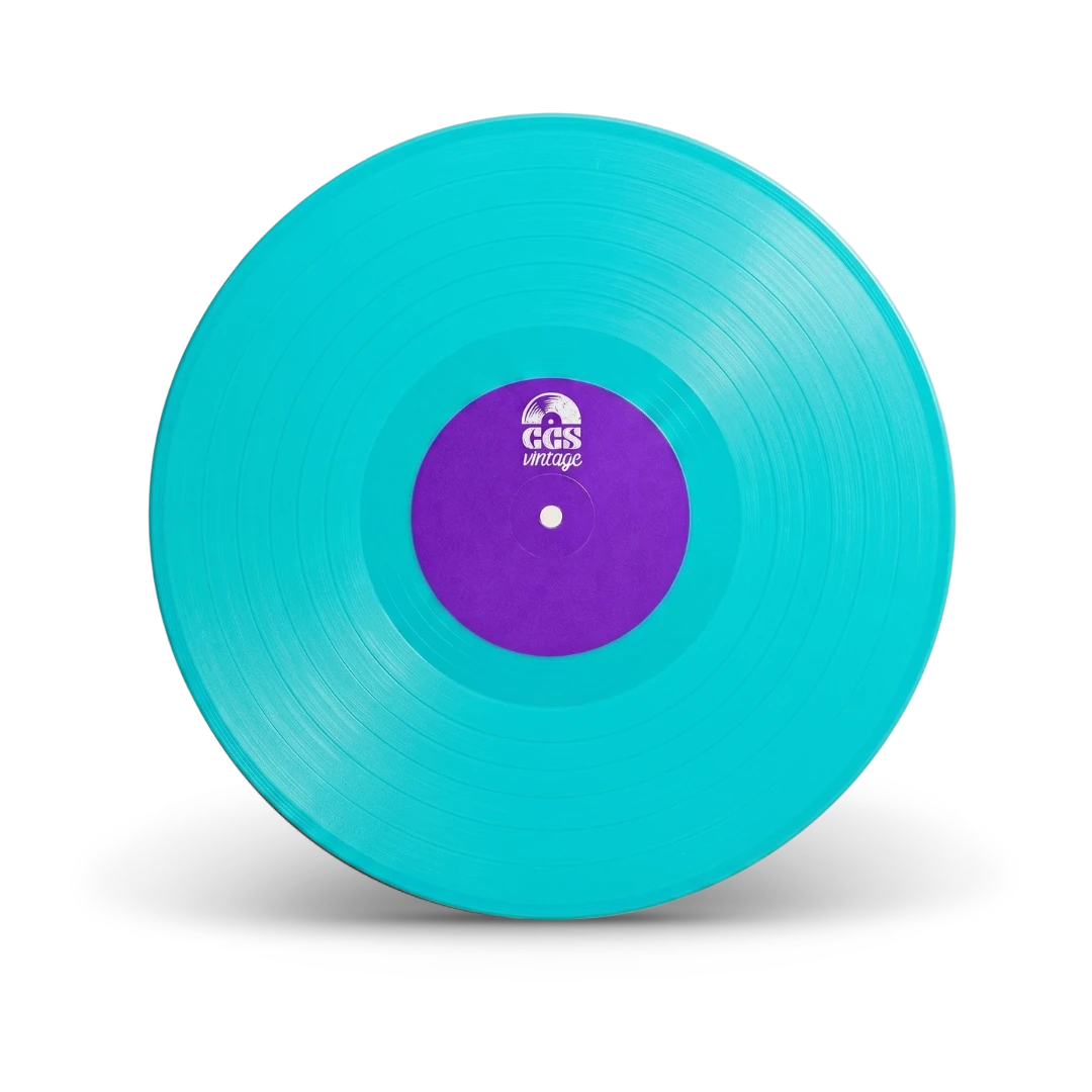 Turquoise colored vinyl record disc for custom vinyl gifts — CCS Vintage