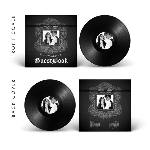 Gothic 2 — ornate dark wedding vinyl record cover template for Canva