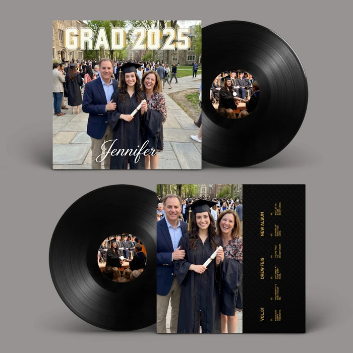 Custom graduation vinyl record with photo cover — CCS Vintage