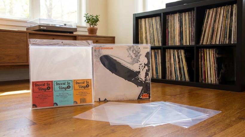 Invest In Vinyl 100 clear 3-mil polyethylene LP outer sleeves acid-free PVC-free