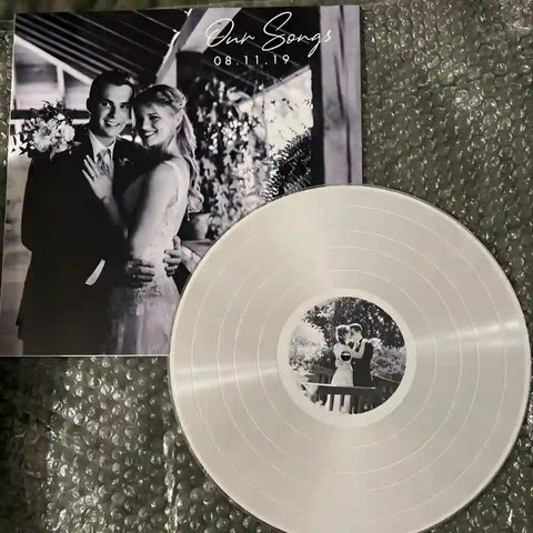 Custom colored vinyl record — real customer photo 3