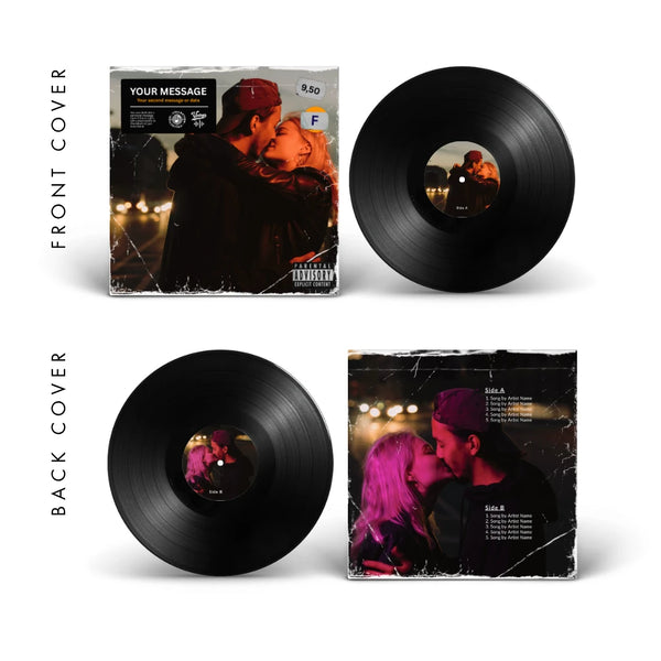 Vintage — soft pastel vintage vinyl record cover template for Canva
