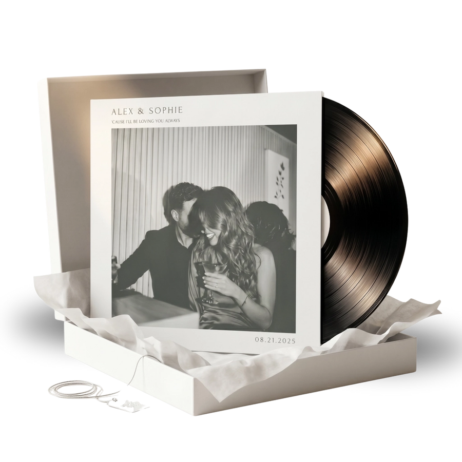 Custom vinyl record gift — your songs and photos pressed on real vinyl — CCS Vintage