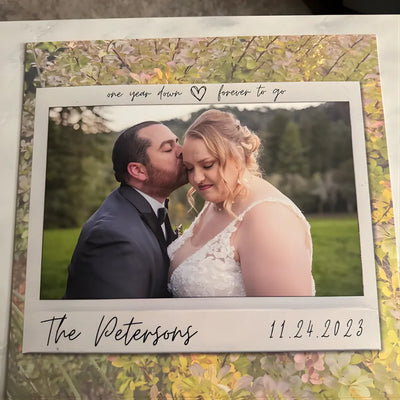 Real vinyl record wedding guest book from CCS Vintage customer