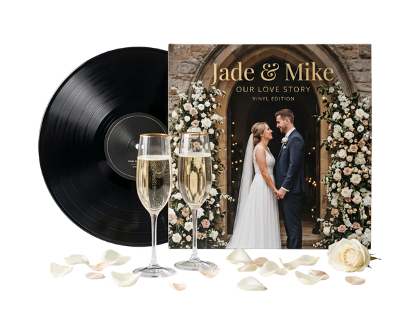 Wedding vinyl record gift — first dance song on real vinyl